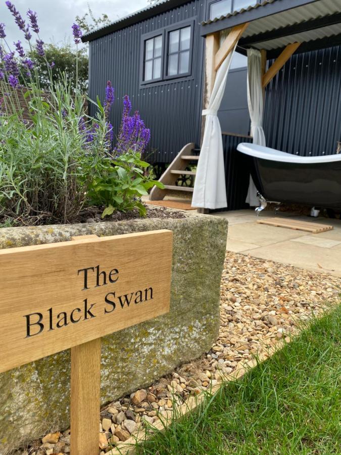 The Black Swan Shepherd Hut Ketton Buitenkant foto